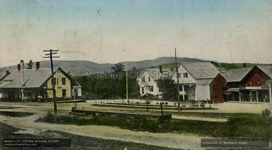 Postcard: Post Office, Railroad Station, and Forbes Mountain in the Distance, Danbury, New Hampshire